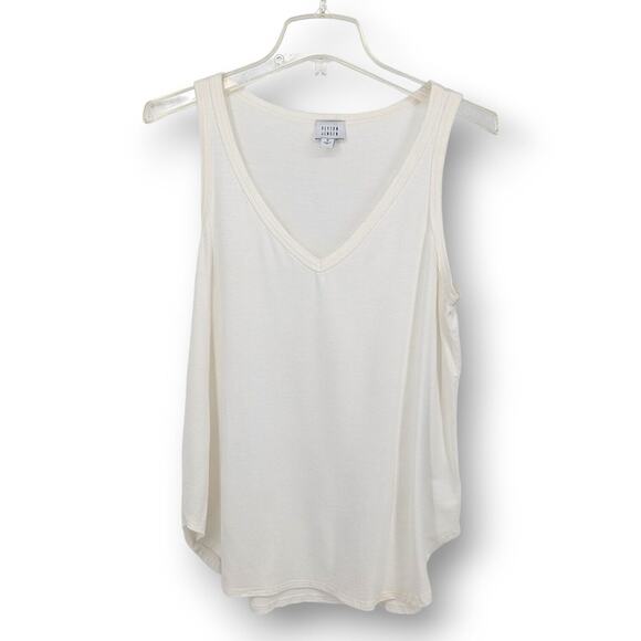 Peyton‎ Jensen Tank Top Women's Small Modal Off-White Cream Loose Fit Swing - Picture 1 of 7
